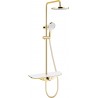 Mexen Exxo Aufputz-Duschset mit Regendusche und Armatur, Gold/Weiß - 78113-25