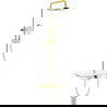 Mexen Exxo conjunto de chuveiro de superfície com chuveiro de teto e torneira, dourado/branco - 78113-25
