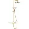 Mexen Exxo virsapmetuma dušas komplekts ar galvas dušas un bateriju, zelta/balts - 78113-25