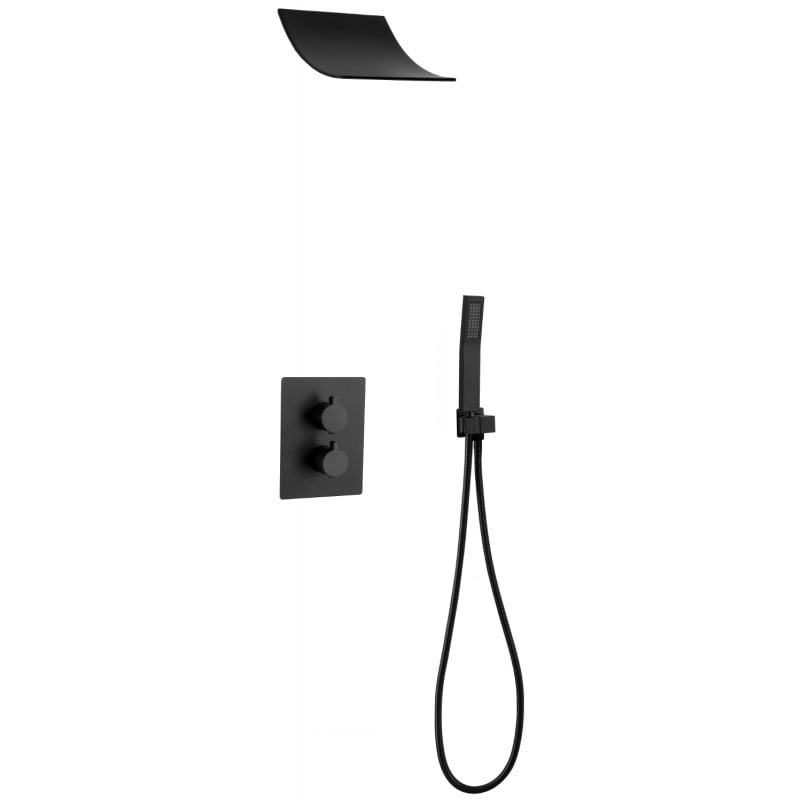 Mexen Salto juego de ducha empotrado, negro - 7604-02-70