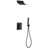 Mexen Salto juego de ducha empotrado, negro - 7604-02-70