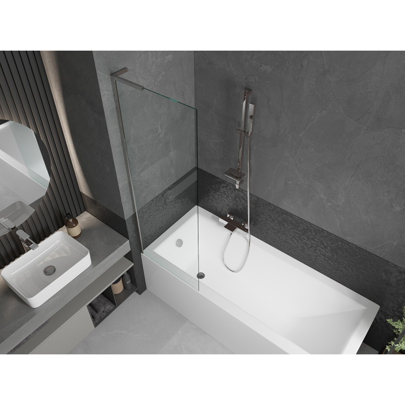 Mexen Next L vannitoapaneel 1-leheline 60 x 150 cm, läbipaistev, kroom - 895-060-000-03-00-01