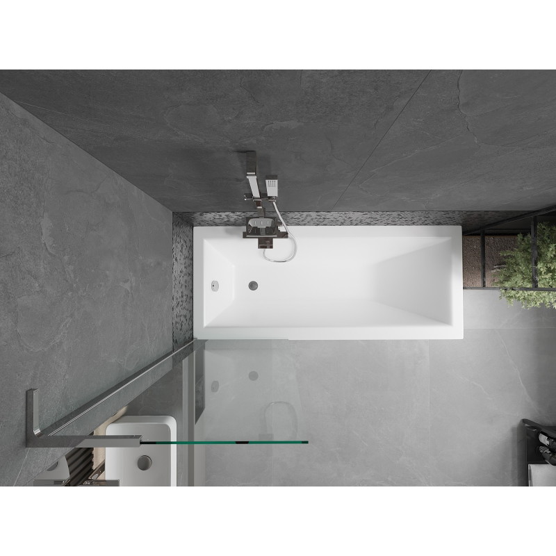 Mexen Next L vannitoapaneel 1-leheline 60 x 150 cm, läbipaistev, kroom - 895-060-000-03-00-01