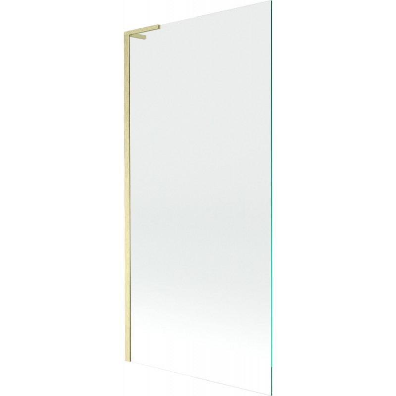 Mexen Next L badscherm 1-vleugelig 90 x 150 cm, transparant, geborsteld goud - 895-090-000-03-00-55