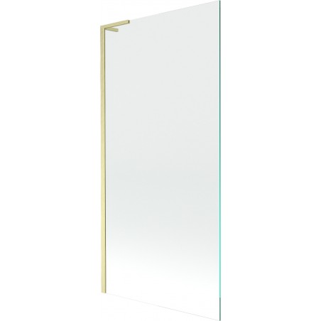 Mexen Next L badscherm 1-vleugelig 90 x 150 cm, transparant, geborsteld goud - 895-090-000-03-00-55