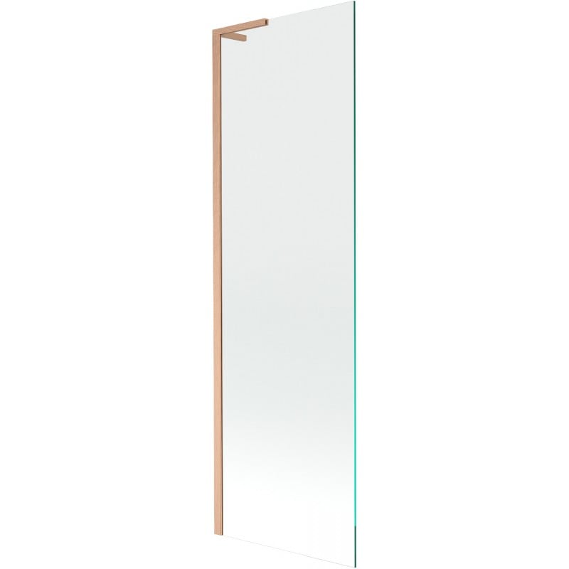 Mexen Next L Bath Screen 1-panel 60 x 150 cm, transparent, brushed copper - 895-060-000-03-00-65