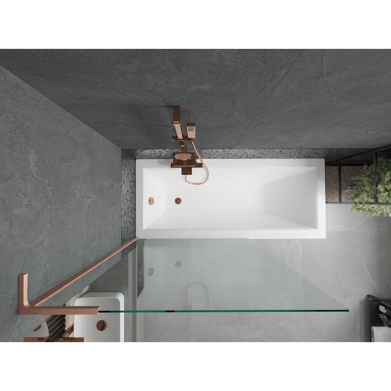 Mexen Next L tuš paravan s 1 krilom 100 x 150 cm, proziran, brušeni bakar - 895-100-000-03-00-65