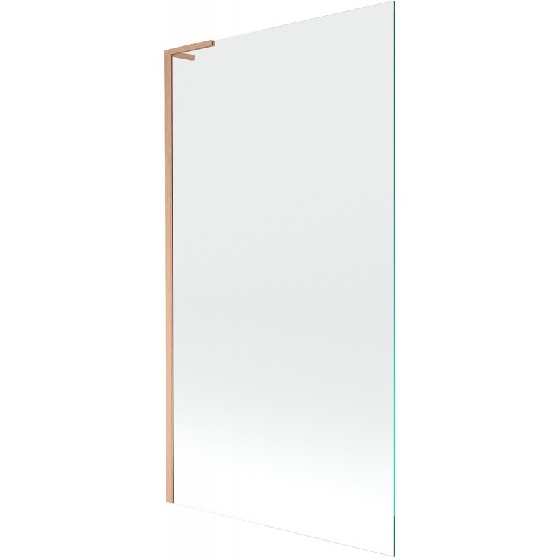 Mexen Next L Badewannenabtrennung 1-flügelig 100 x 150 cm, transparent, gebürstetes Kupfer - 895-100-000-03-00-65