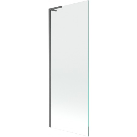 Mexen Next L paratia per vasca da bagno a 1 anta 70 x 150 cm, trasparente, grigio pistola spazzolato - 895-070-000-03-00-66