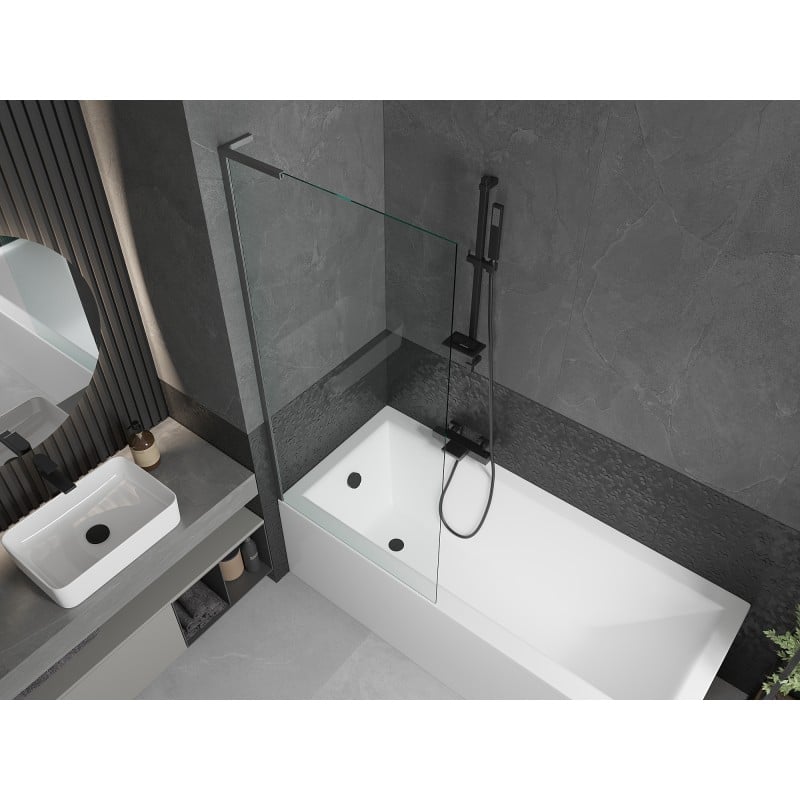 Mexen Next L bath screen 1-wing 80 x 150 cm, transparent, brushed gun gray - 895-080-000-03-00-66
