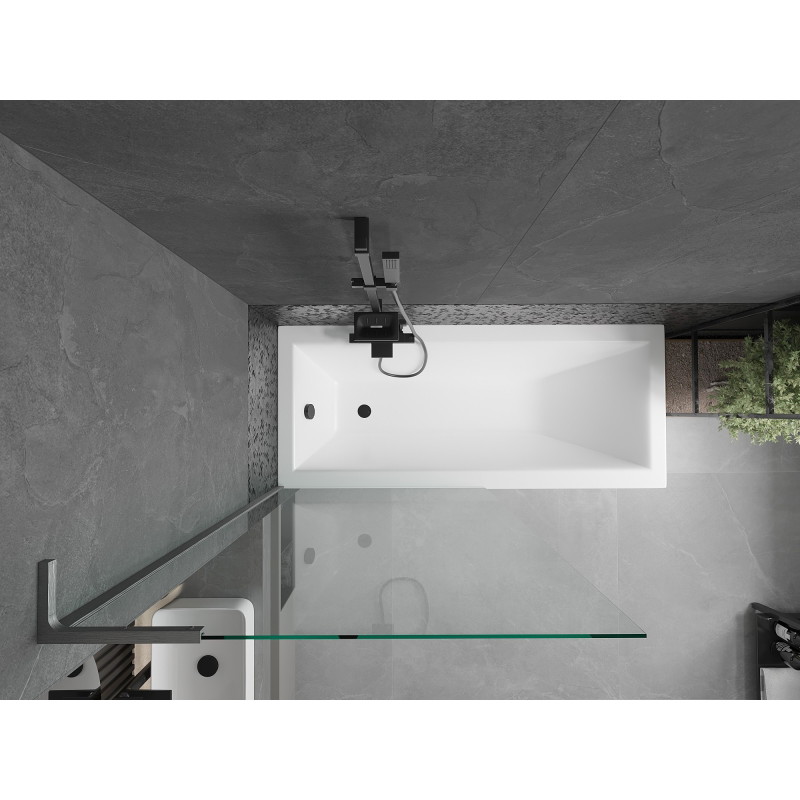 Mexen Next L 1-krilni pregradni zid za tuš 90 x 150 cm, proziran, mat siva boja - 895-090-000-03-00-66