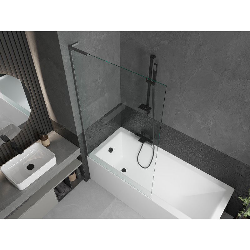 Mexen Next L paroi de baignoire 1-volet 100 x 150 cm, transparent, gris canon brossé - 895-100-000-03-00-66
