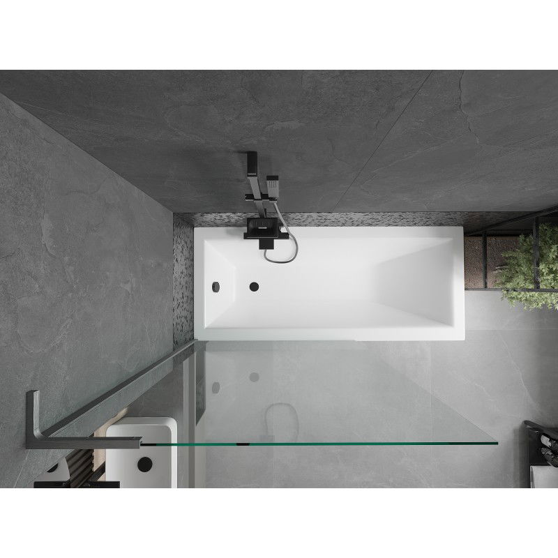 Mexen Next L paravento per doccia a 1 anta 100 x 150 cm, trasparente, grigio fucile spazzolato - 895-100-000-03-00-66