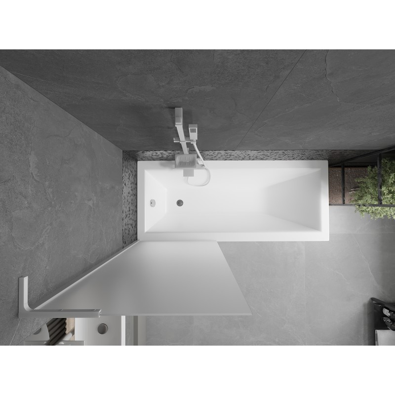 Mexen Next L parawan nawannowy 1-skrzydłowy 70 x 150 cm, szron, biały - 895-070-000-03-30-20
