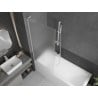 Mexen Next L paroi de baignoire 1-volet 80 x 150 cm, givré, blanc - 895-080-000-03-30-20