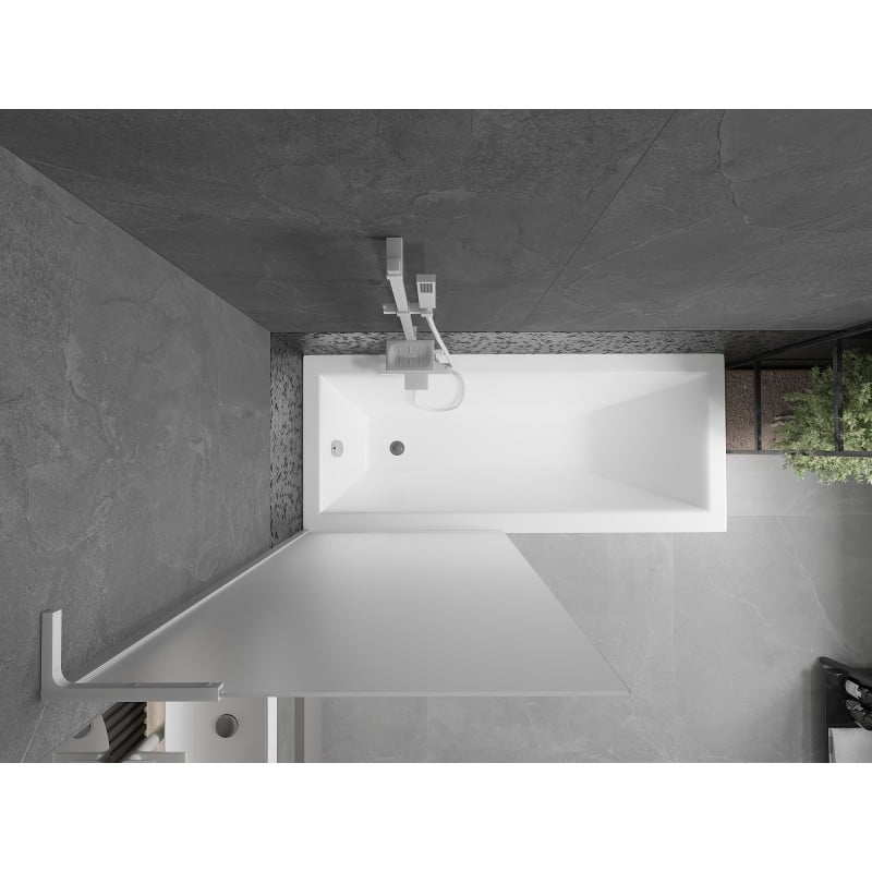 Mexen Next L parawan nawannowy 1-skrzydłowy 80 x 150 cm, szron, biały - 895-080-000-03-30-20