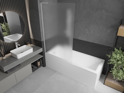 Mexen Next L paratia per vasca da bagno a 1 anta 100 x 150 cm, smerigliata, bianca - 895-100-000-03-30-20