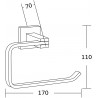 Mexen Vane support pour papier toilette, noir - 7020933-70