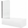 Mexen Vega baignoire rectangulaire 150 x 70 cm avec tablier et paroi de douche 1 volet 70 cm, transparent, noir - 550115070X900?