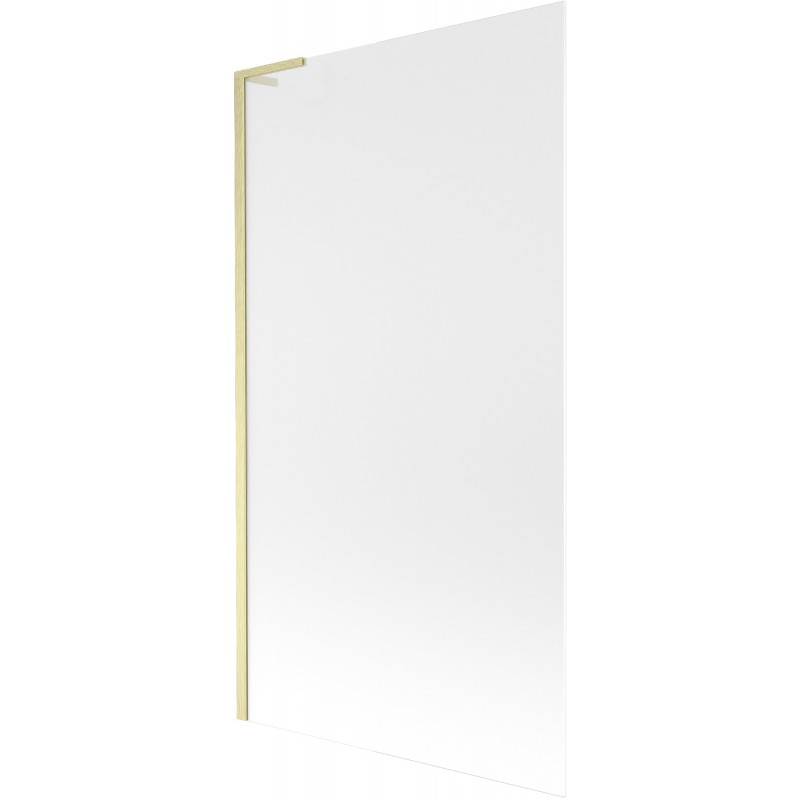 Mexen Next L Badewannenwand 1-flügelig 100 x 150 cm, Frostglas, gebürstet Gold - 895-100-000-03-30-55