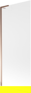 Mexen Next L bath screen 1-wing 80 x 150 cm, frosted, pink gold - 895-080-000-03-30-60