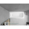 Mexen Vega vasca rettangolare 150 x 70 cm con pannello e schermo a 1 anta 75 cm, trasparente, cromo - 550115070X9007510100
