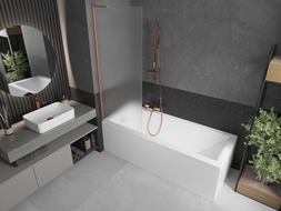 Mexen Next L paroi de baignoire 1-volet 70 x 150 cm, givrée, cuivre brossé - 895-070-000-03-30-65