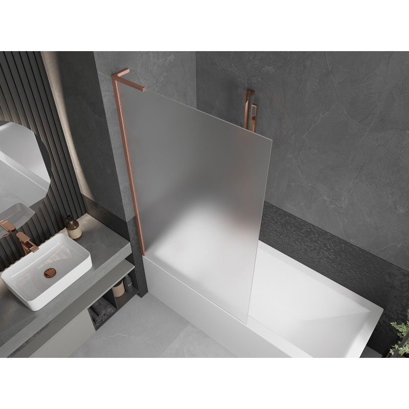 Mexen Next L paravan za kadu s jednim krilom 100 x 150 cm, mat staklo, brušeni bakar - 895-100-000-03-30-65
