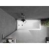 Mexen Next L badscherm 1-delig 80 x 150 cm, matglas, geborsteld gun grijs - 895-080-000-03-30-66