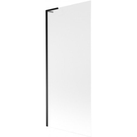 Mexen Next L Wannenschirm 1-flügelig 80 x 150 cm, Milchglas, schwarz - 895-080-000-03-30-70