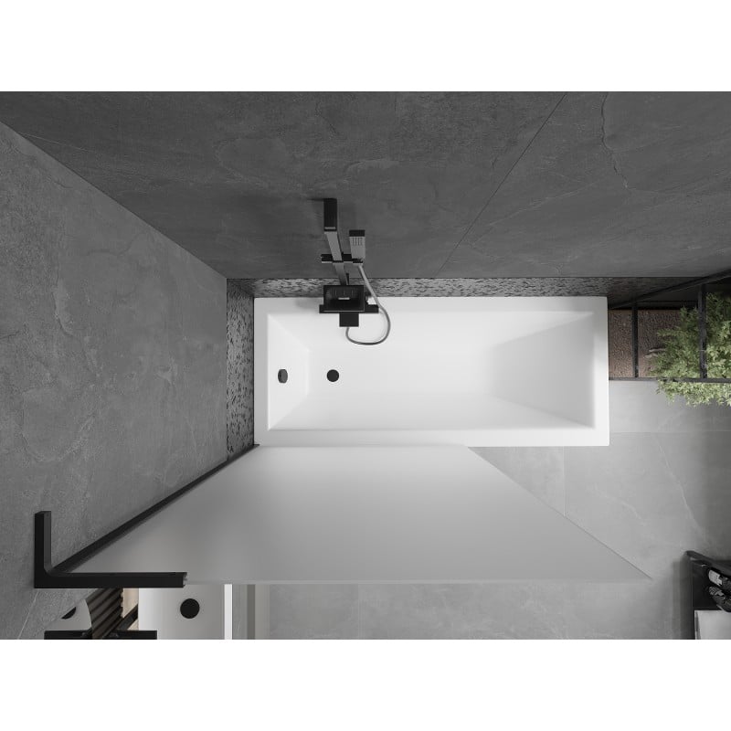 Mexen Next L parawan nawannowy 1-skrzydłowy 100 x 150 cm, szron, czarny - 895-100-000-03-30-70