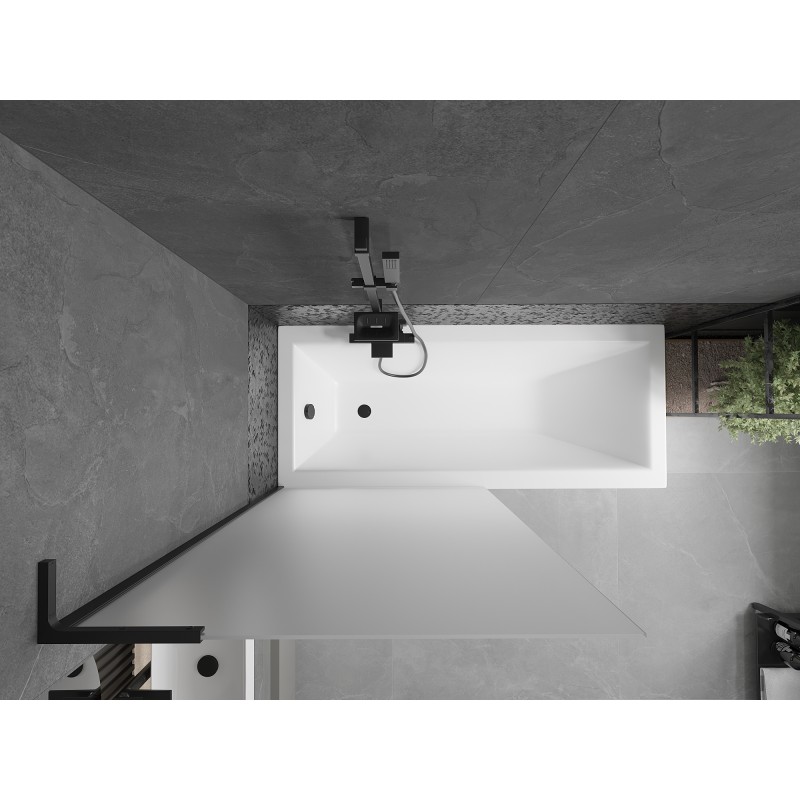 Mexen Next L parawan nawannowy 1-skrzydłowy 90 x 150 cm, szron, czarny - 895-090-000-03-30-70