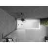 Mexen Next L jednokrilni paravan za kadu 60 x 150 cm, mraz, gun metal - 895-060-000-03-30-95