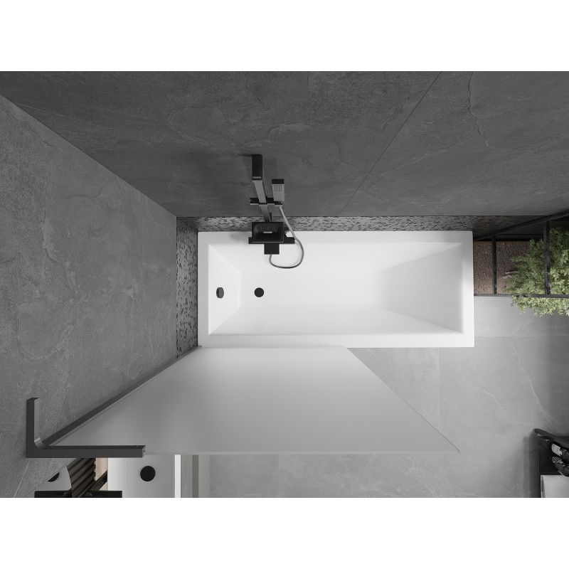 Mexen Next L Badewannenfaltwand 1-flügelig 90 x 150 cm, matt, gun metal - 895-090-000-03-30-95