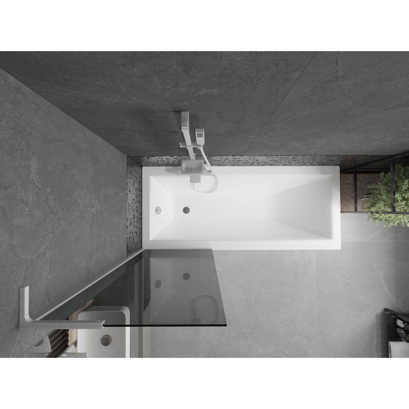 Mexen Next L paratia da vasca 1 anta 60 x 150 cm, grafite, bianco - 895-060-000-03-40-20