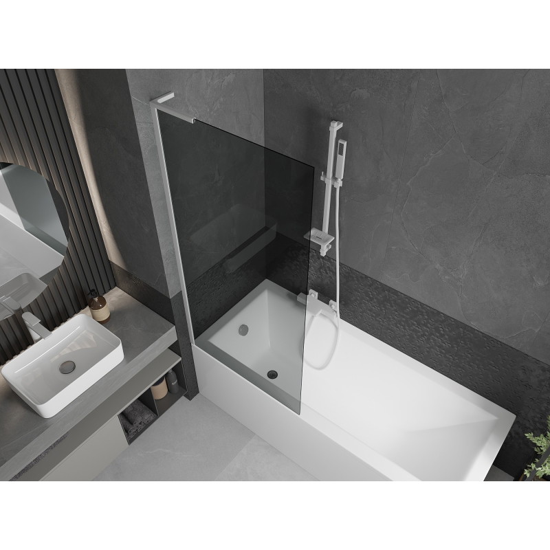 Mexen Next L vannipaneel 1-tiivaline 80 x 150 cm, grafiit, valge - 895-080-000-03-40-20