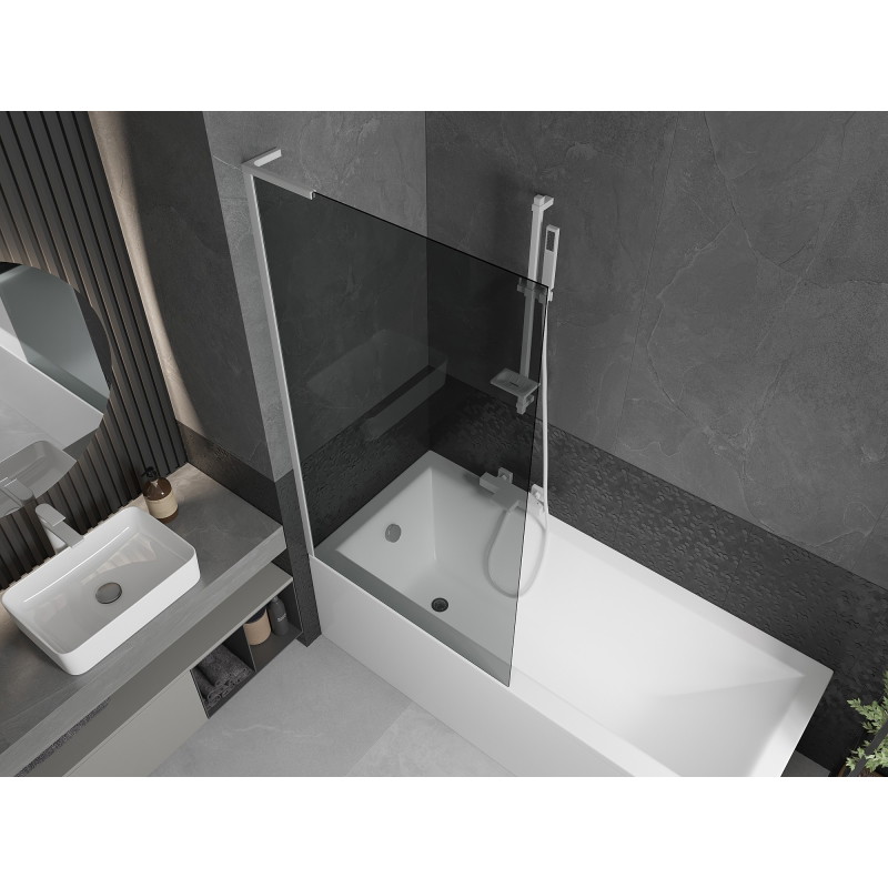 Mexen Next L vannipaneel, 1-tiivaline 90 x 150 cm, grafiit, valge - 895-090-000-03-40-20