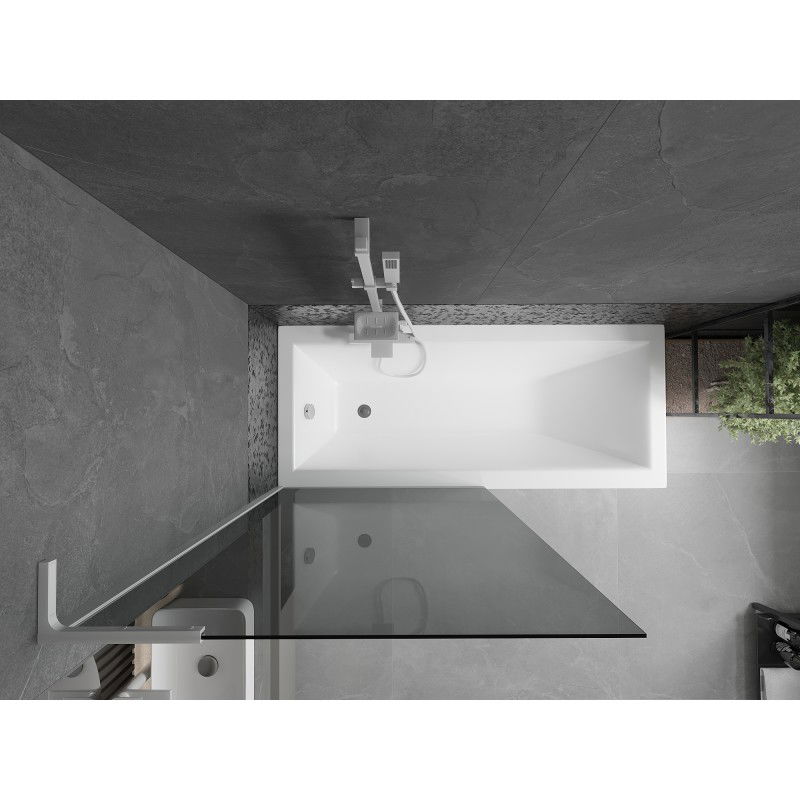 Mexen Next L badwand 1-delig 90 x 150 cm, grafiet, wit - 895-090-000-03-40-20