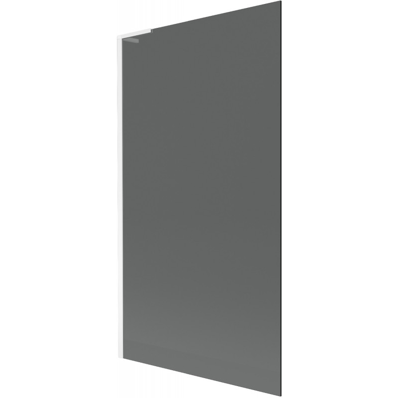 Mexen Next L badwand met 1 deur 100 x 150 cm, grafiet, wit - 895-100-000-03-40-20