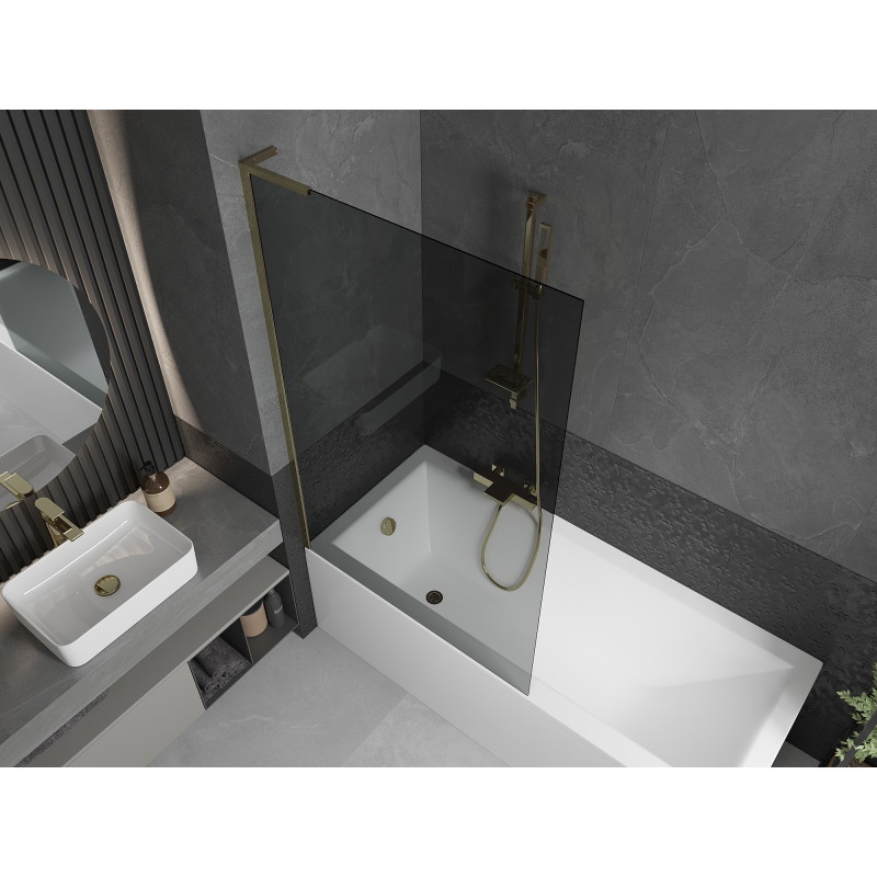 Mexen Next L vannikardin 1-lapiline 100 x 150 cm, grafiit, kuldne - 895-100-000-03-40-50