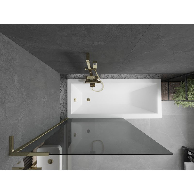 Mexen Next L Buedewand 1-flillech 100 x 150 cm, Grafit, Gold - 895-100-000-03-40-50