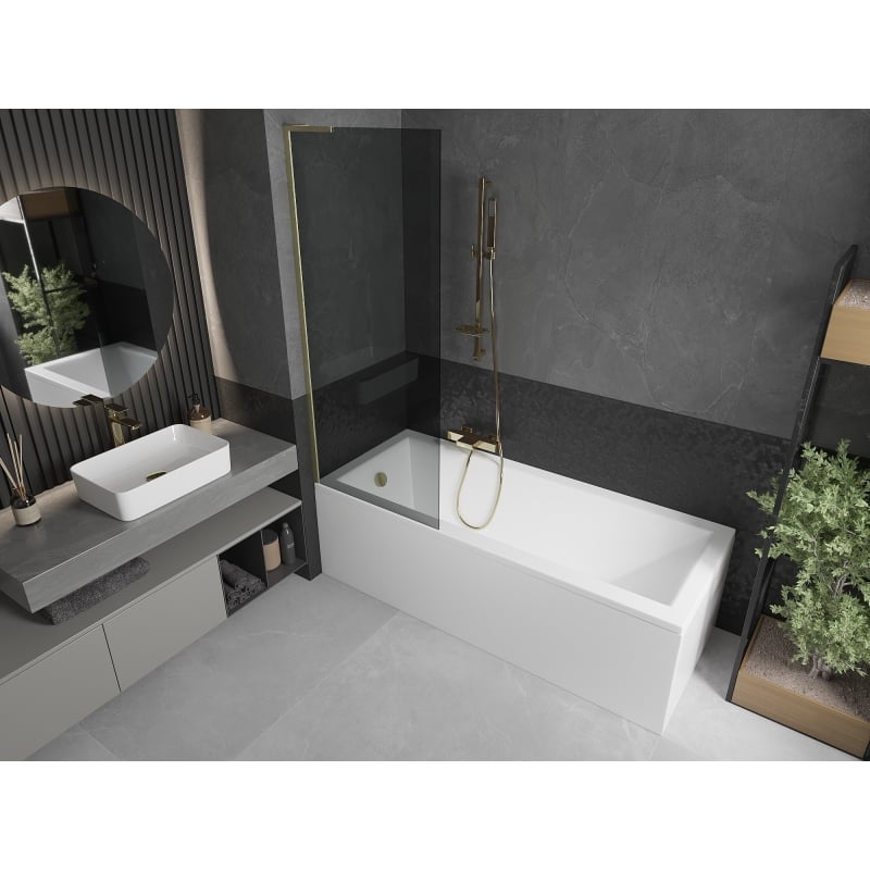 Mexen Next L vanniekraan 1-tiivaline 70 x 150 cm, grafiit, harjatud kuldne - 895-070-000-03-40-55