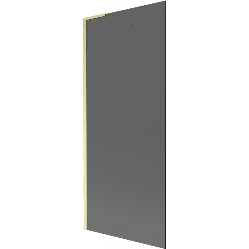 Mexen Next L Badewannen-Wand 1-flügelig 80 x 150 cm, Grafit, Gold gebürstet - 895-080-000-03-40-55
