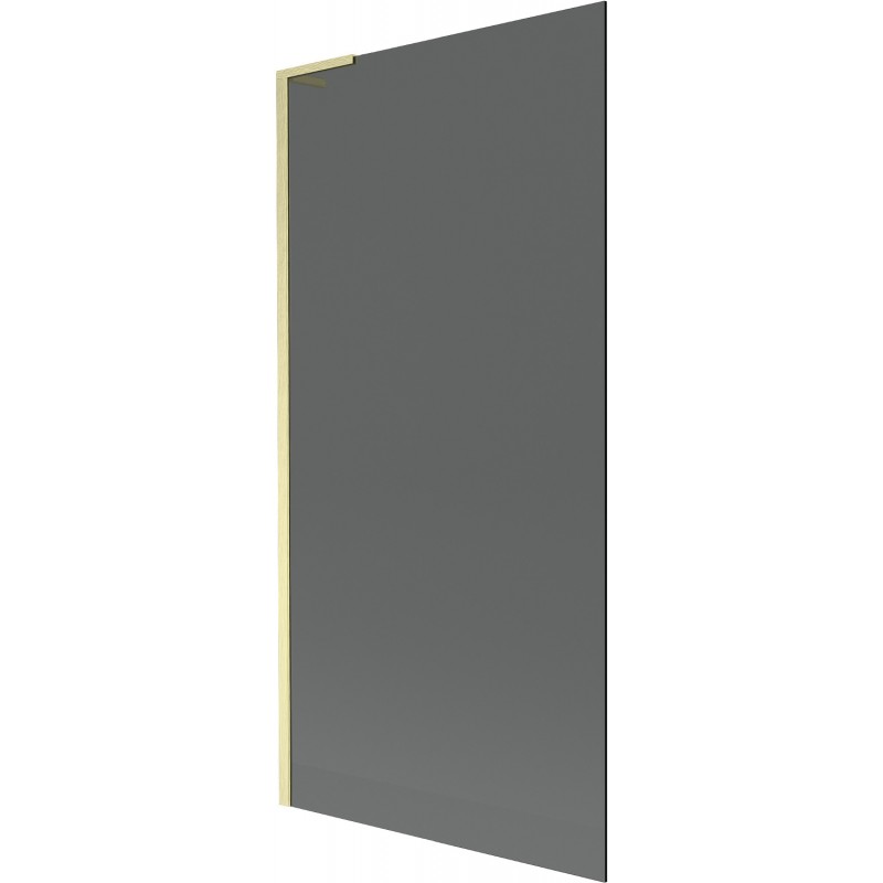 Mexen Next L Badewannenabtrennung 1-flügelig 90 x 150 cm, Graphit, gebürstetes Gold - 895-090-000-03-40-55