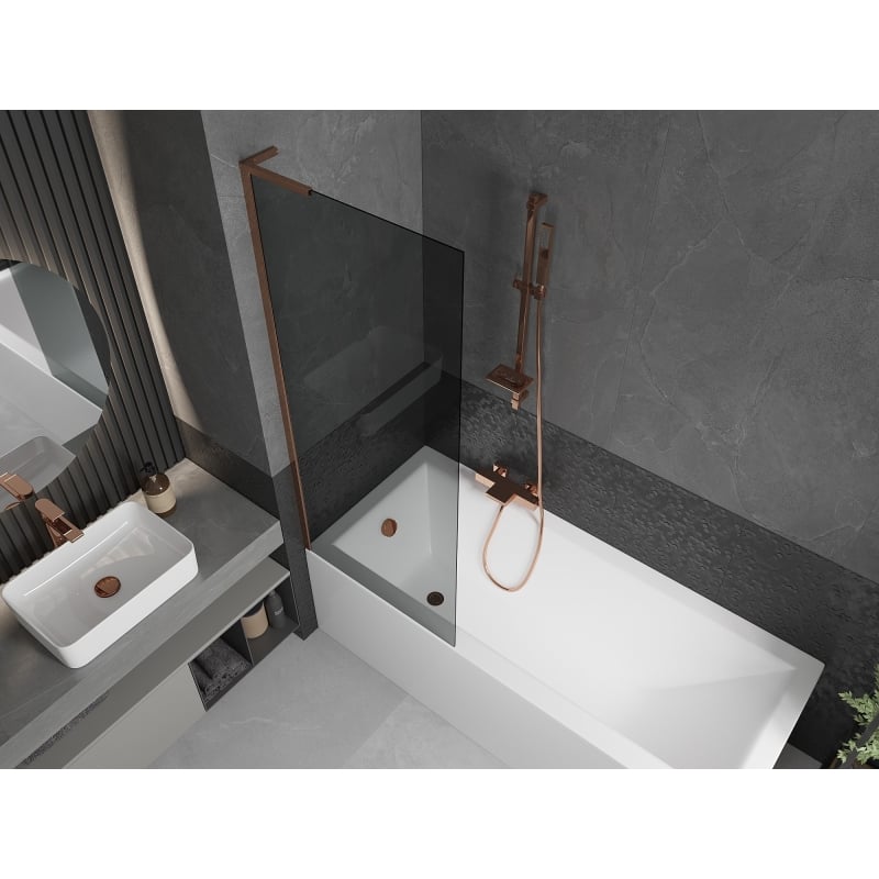 Mexen Next L vanniekardina 1-tiivaline 70 x 150 cm, grafiit, roosa kuld - 895-070-000-03-40-60