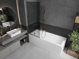 Mexen Next L vanniekardina 1-tiivaline 70 x 150 cm, grafiit, roosa kuld - 895-070-000-03-40-60