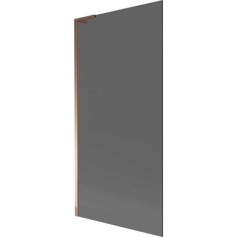 Mexen Next L yksiovinen kylpyammeen suojaverho 90 x 150 cm, grafiitti, ruusukulta - 895-090-000-03-40-60