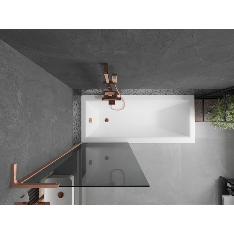 Mexen Next L panel de bañera 1 hoja 70 x 150 cm, grafito, cobre cepillado - 895-070-000-03-40-65