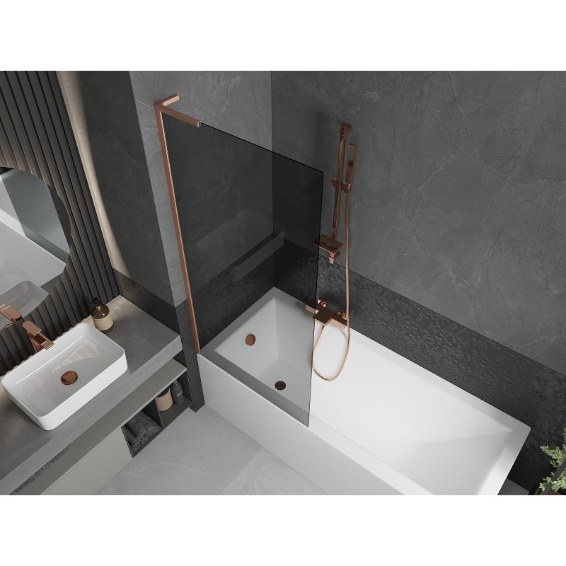Mexen Next L vannitoasirm 1-osaline 80 x 150 cm, grafiit, harjatud vask - 895-080-000-03-40-65