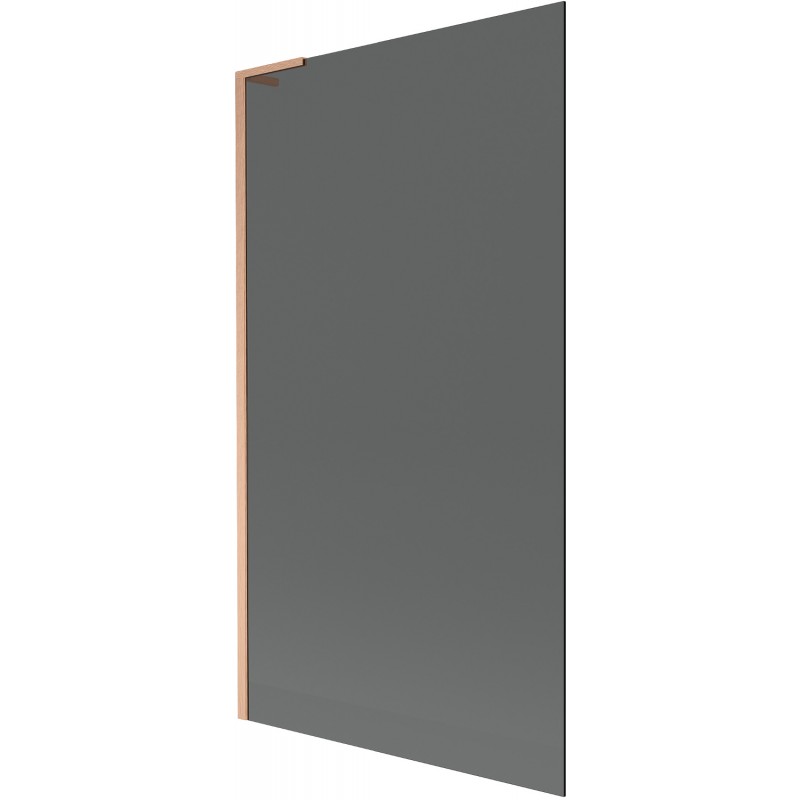 Mexen Next L badwand één vleugel 100 x 150 cm, grafiet, geborsteld koper - 895-100-000-03-40-65